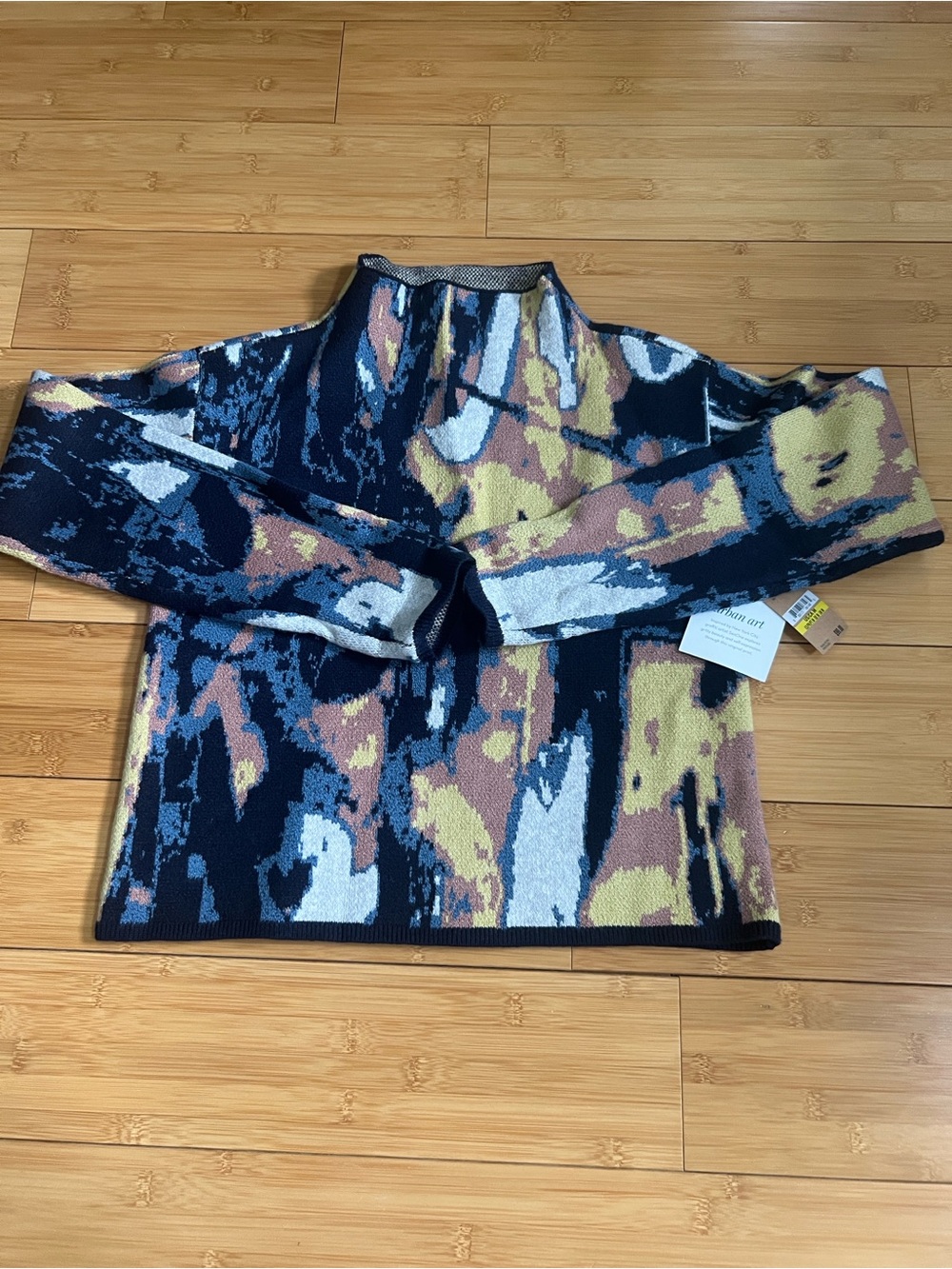 NWT Rachel Roy Urban Art Knit Sweater M SenOne Abstract Graffiti MSRP $99